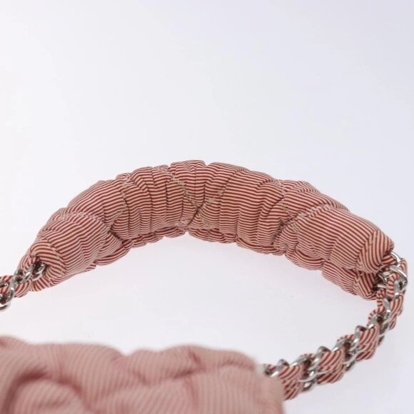 CHANEL Ultra Stitch Chain Shoulder Bag Nylon Red Silver CC Auth 132483 - Picture 9 of 16